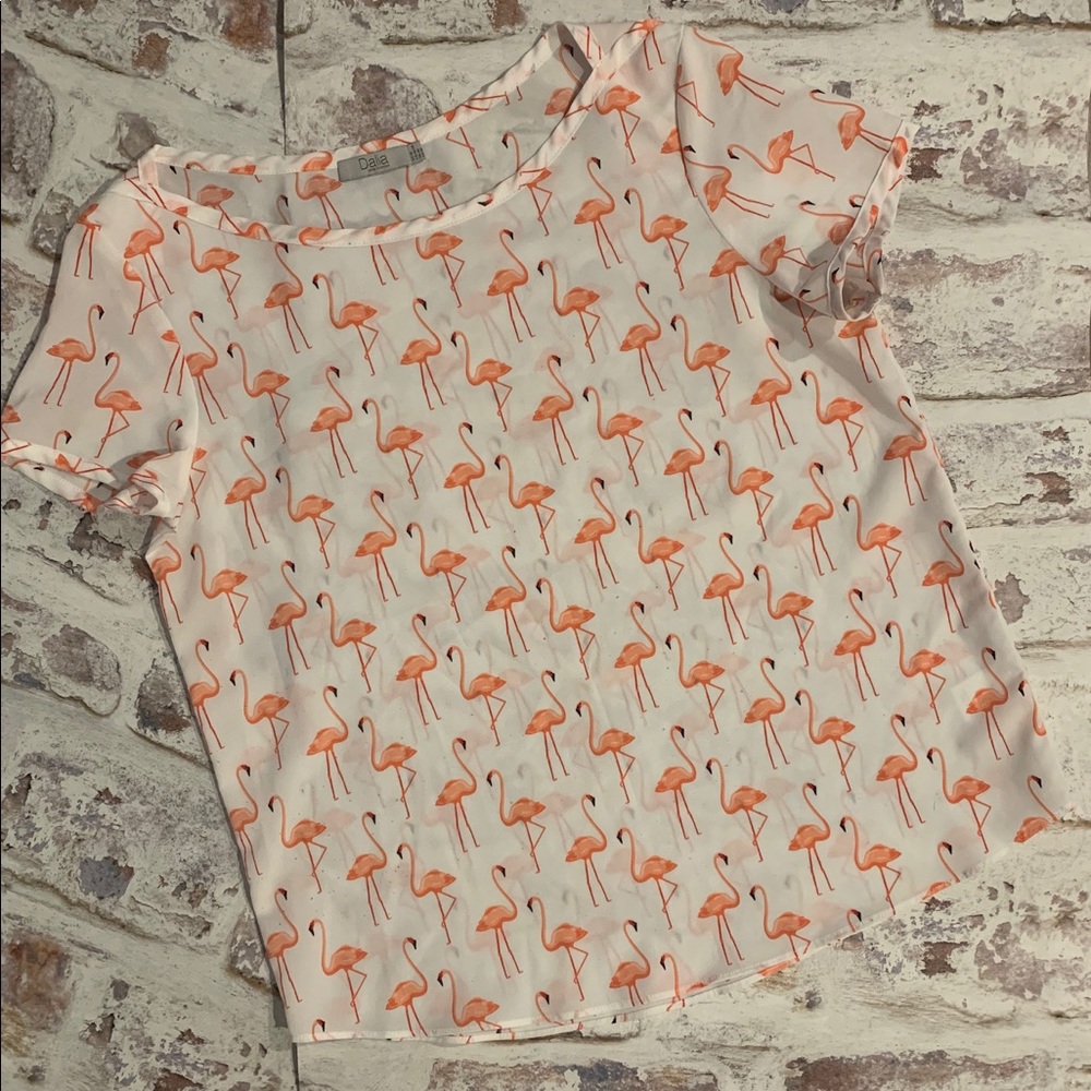 Dalia Flamingo Blouse Size Medium